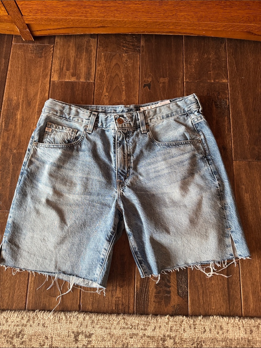 Agolde ex boyfriend Light Wash Denim Cutoff Shorts